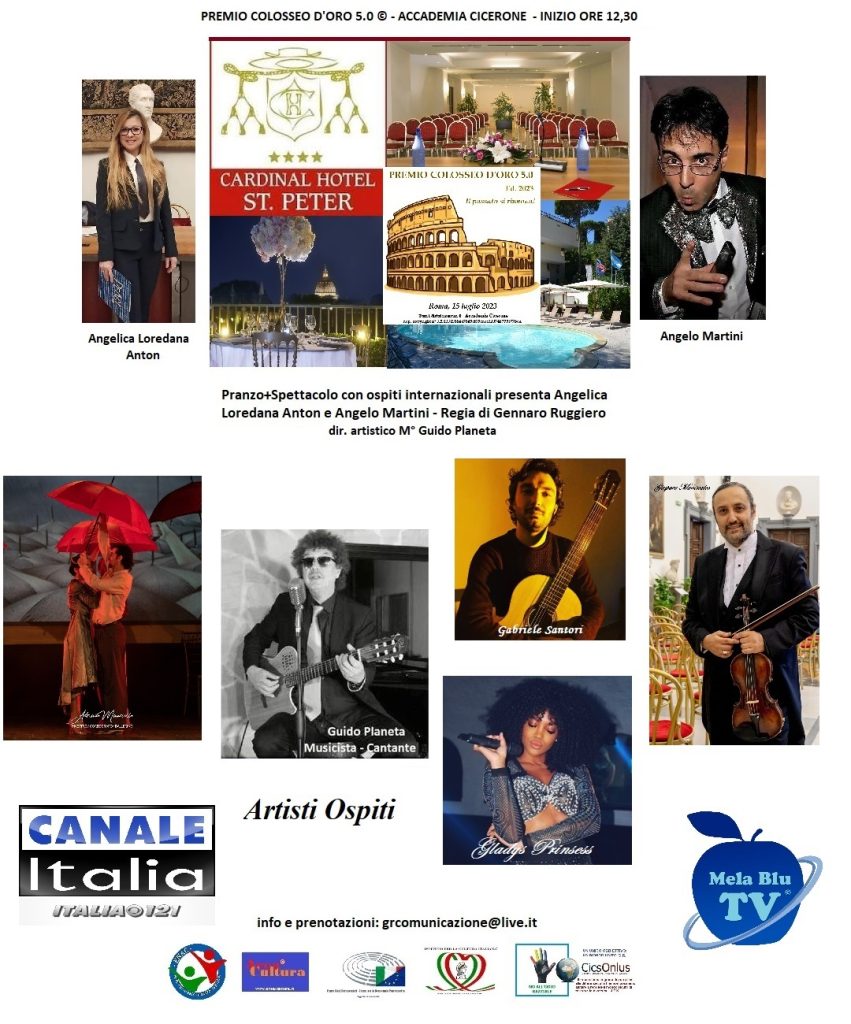 Locandina del Premio Colosseo d'Oro 5.0 – Accademia Cicerone, Roma, 15 luglio 2023